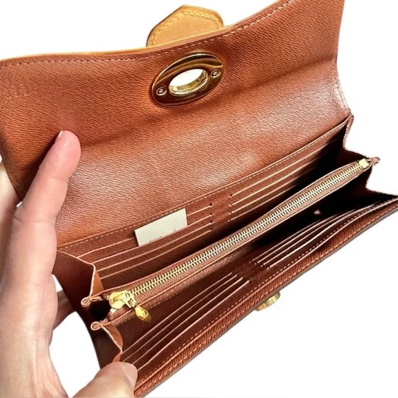 💯Authentic Louis Vuitton Monogram Vachetta Leather Boetie Sarah Wallet Dust Bag - Picture 11 of 13